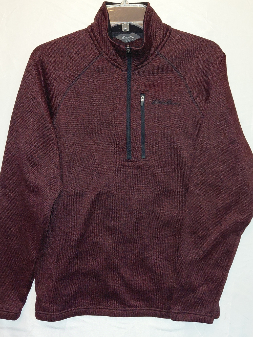 Eddie Bauer Men’s Half-Zip Sweater – Burgundy #2634